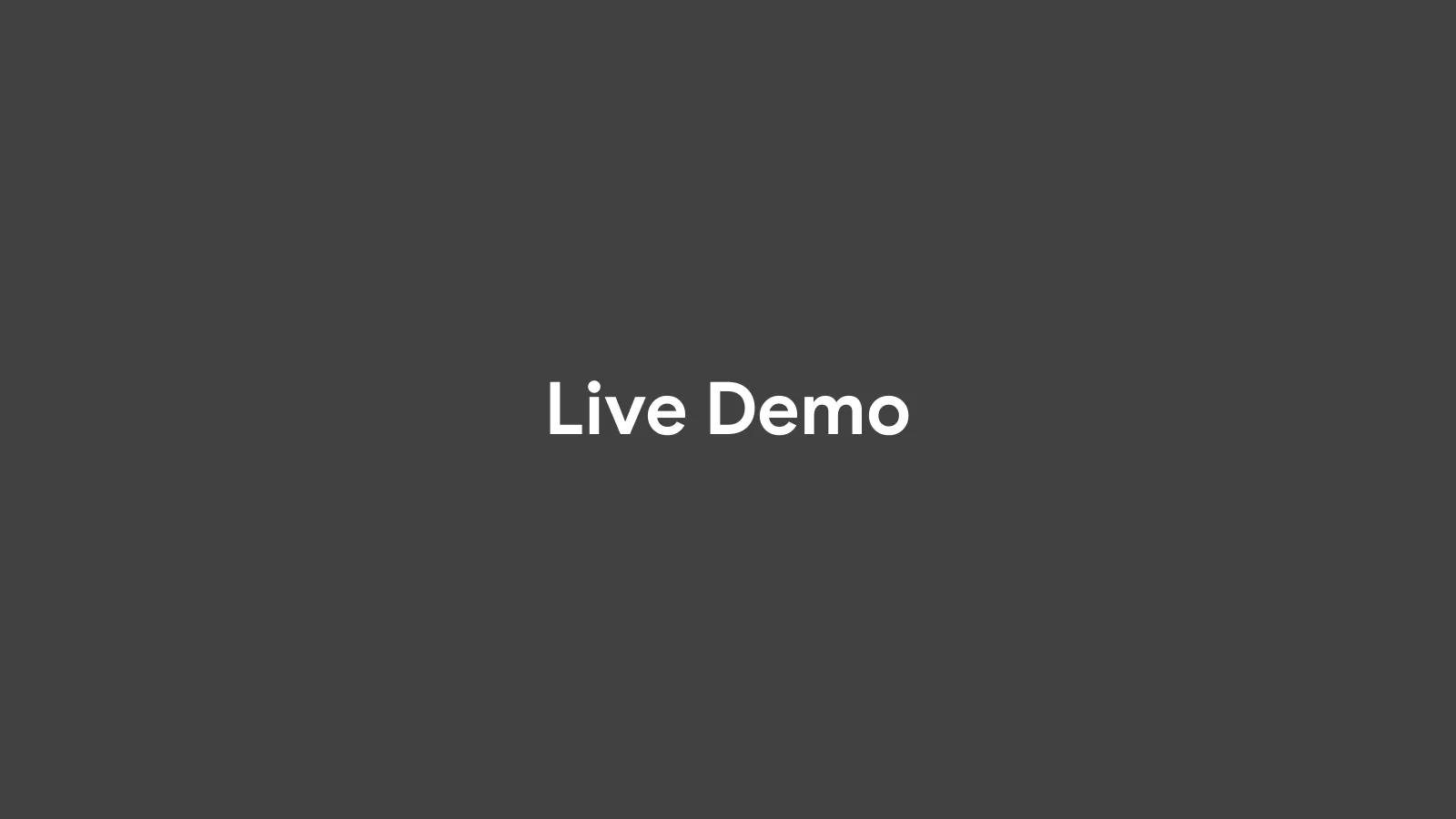 Slide 42: Live Demo
